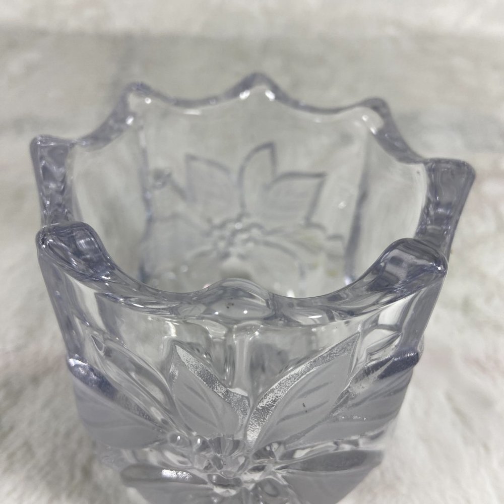 Mikasa Festive Poinsettia Votive Candleholder Crystal Cut Glass - Picture 6 of 9